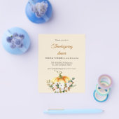 Budget Pumpkin Thanksgiving Dinner Invitation. Flyer (Enkel)