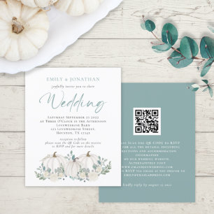 Budget Pumpkins Blauwgroen Foliage QR Wedding Invi