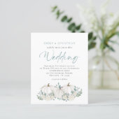 Budget Pumpkins Blauwgroen Foliage Wedding Invite (Staand voorkant)
