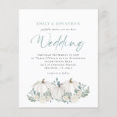 Budget Pumpkins Blauwgroen Foliage Wedding Invite (Voorkant)