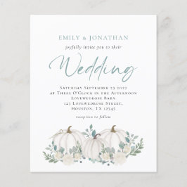 Budget Pumpkins Blauwgroen Foliage Wedding Invite