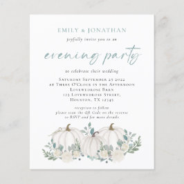 Budget Pumpkins Blauwgroen QR Evening Party Invite