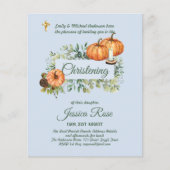 BUDGET PUMPKINS Boys Christening Invites Baptisme (Voorkant)