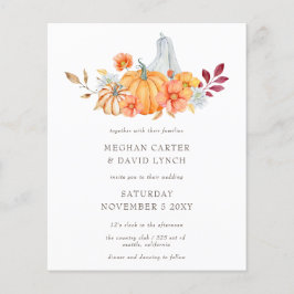 Budget Pumpkins Fall Wedding Invitation