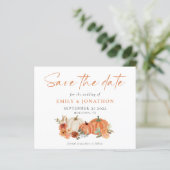 Budget Pumpkins Florals QR Fall Weduwen Save Date (Staand voorkant)