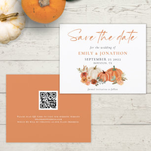 Budget Pumpkins Florals QR Fall Weduwen Save Date