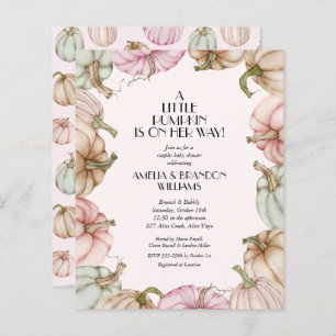 Budget Pumpkins Girl Baby Shower Invitations