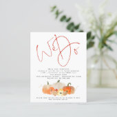 Budget Pumpkins Glitter We doen QR Wedding Uitnodi (Staand voorkant)