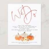 Budget Pumpkins Glitter We doen QR Wedding Uitnodi (Voorkant)