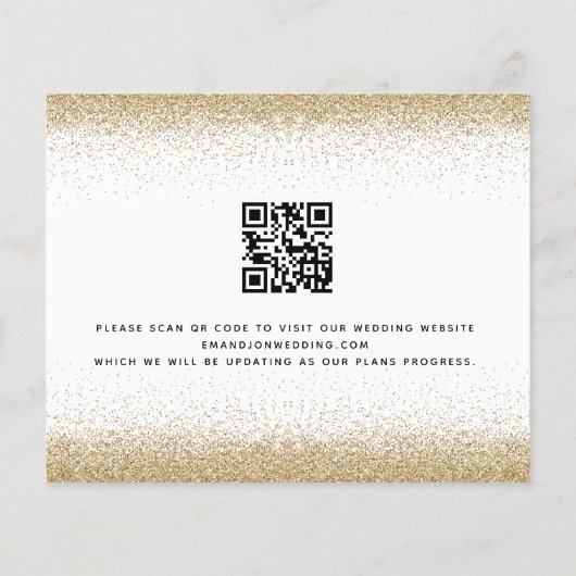 Budget Pumpkins Gold Glitter QR sparen de datum (Achterkant)