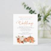 Budget Pumpkins Herfst Florals QR Wedding Invite (Staand voorkant)