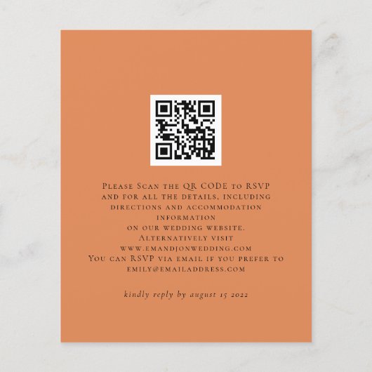 Budget Pumpkins Herfst Florals QR Wedding Invite (Achterkant)