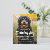 Budget Puppy Dog Birthday Custom Pet Photo Uitnodi (Staand voorkant)