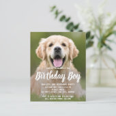 Budget Puppy Dog Birthday Party Pet Photo Invite (Staand voorkant)