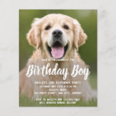 Budget Puppy Dog Birthday Party Pet Photo Invite (Voorkant)