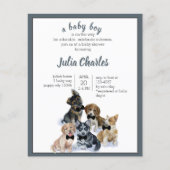 Budget Puppy Hondenthema Schattige Baby shower (Voorkant)