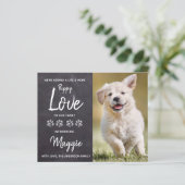 Budget Puppy Liefde Nieuwe Huisdier Hond Aankondig (Staand voorkant)