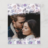 Budget Purple Floral Save the Date Announcement (Voorkant)