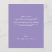 Budget Purple Floral Wedding Flat Thank you Card (Achterkant)