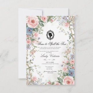 Budget Purple Florals Bridgerton Birthday Party Kaart