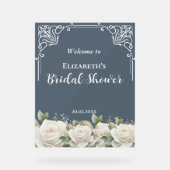 Budget Purple Florals Bridgerton Bridal Shower Acryl Bord (Voorkant)