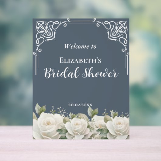 Budget Purple Florals Bridgerton Bridal Shower Acryl Bord (Neutraal)