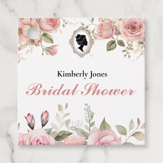 Budget Purple Florals Bridgerton Bridal Shower Bedankjes Labels (Voorkant)