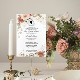 Budget Purple Florals Bridgerton Bridal Shower Kaart