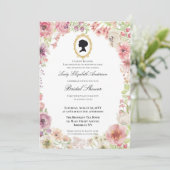 Budget Purple Florals Bridgerton Bridal Shower Kaart (Staand voorkant)