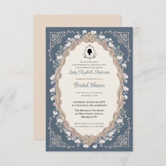 Budget Purple Florals Bridgerton Bridal Shower Kaart (Voorkant / Achterkant)