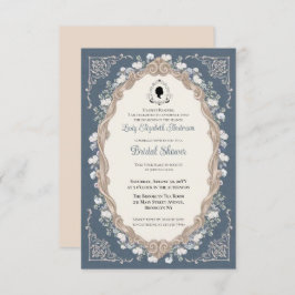 Budget Purple Florals Bridgerton Bridal Shower Kaart