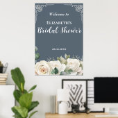Budget Purple Florals Bridgerton Bridal Shower Poster (Thuiskantoor)