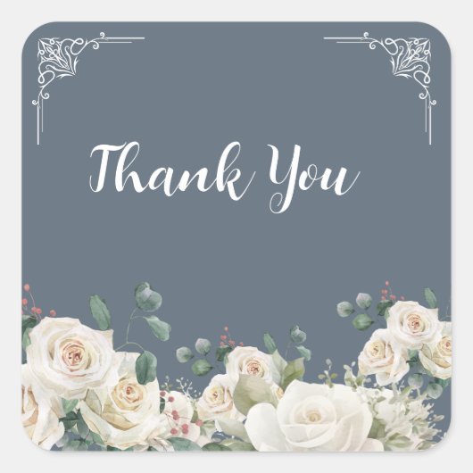 Budget Purple Florals Bridgerton Bridal Shower Vierkante Sticker (Voorkant)