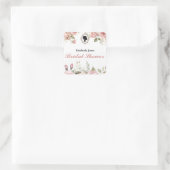 Budget Purple Florals Bridgerton Bridal Shower Vierkante Sticker (Tas)