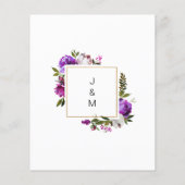 BUDGET Purple Flowers Minimale huwelijksuitnodigin (Achterkant)