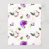 Budget Purple Flowers Wreator Wedding Invitation (Achterkant)