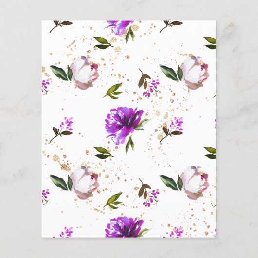 Budget Purple Flowers Wreator Wedding Invitation (Achterkant)