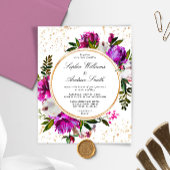 Budget Purple Flowers Wreator Wedding Invitation