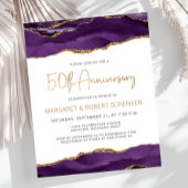 Budget Purple Gold Agate 50th Anniversary Invite