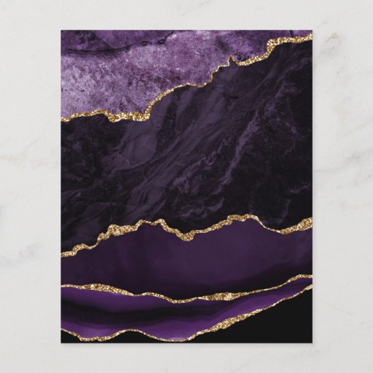 Budget Purple Gold Agate 50th Anniversary Invite (Achterkant)