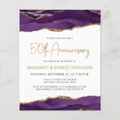 Budget Purple Gold Agate 50th Anniversary Invite (Voorkant)