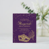 BUDGET Purple Gold Photo Masquerade Sweet 16 (Staand voorkant)