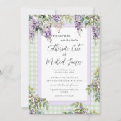 Budget Purple Lilac Greenery Elegant Wedding Kaart (Voorkant)