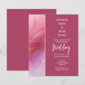 Budget Purple Pink Modern Wedding Invitation (Voorkant / Achterkant)