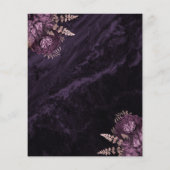 Budget Purple Rose Gold Floral Save the Date (Achterkant)