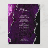 Budget Purple Silver Agate Wedding Menu (Voorkant)