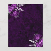 Budget Purple Silver Floral Wedding Save the Date (Achterkant)