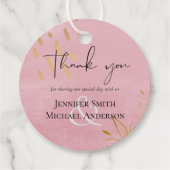 BUDGET Pusty Pink Gold Weddenschap Bedankjes Labels (Voorkant)