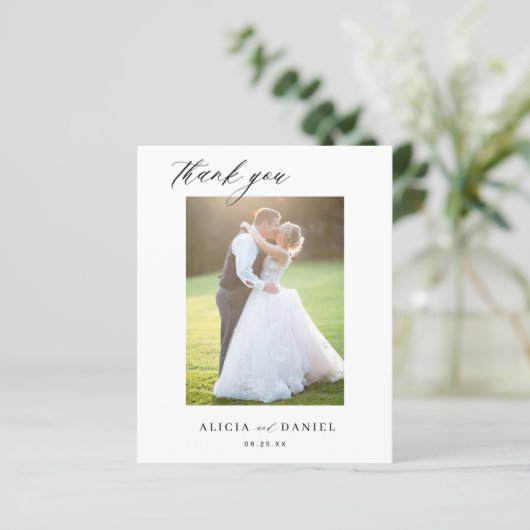 Budget QR CODE 2 foto's bruiloft bedankt (Staand voorkant)