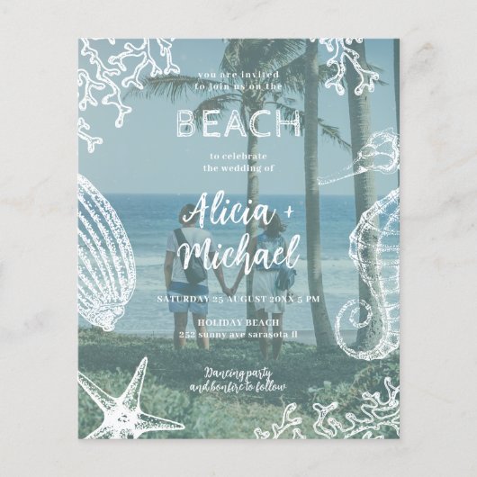 Budget QR CODE 3 foto's zomerstrand bruiloft (Voorkant)